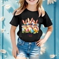 thumbnail image 2 of Toddler Girls Bunny T-Shirt Bunny Cute Short Sleeve Shirt Rabbit Easter Kids Tee Tops Size 3T, 2 of 5