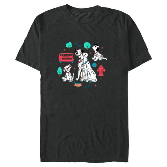 Disney 101 Dalmatians Pongo and Perdita Family - Short Sleeve Blended T-Shirt for Adults - Customized-Dark Heather