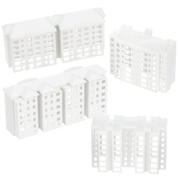 MasteelfCA 4pcs Miniature Apartment Building Model Microlandscape Layout Prop Plastic Small Building