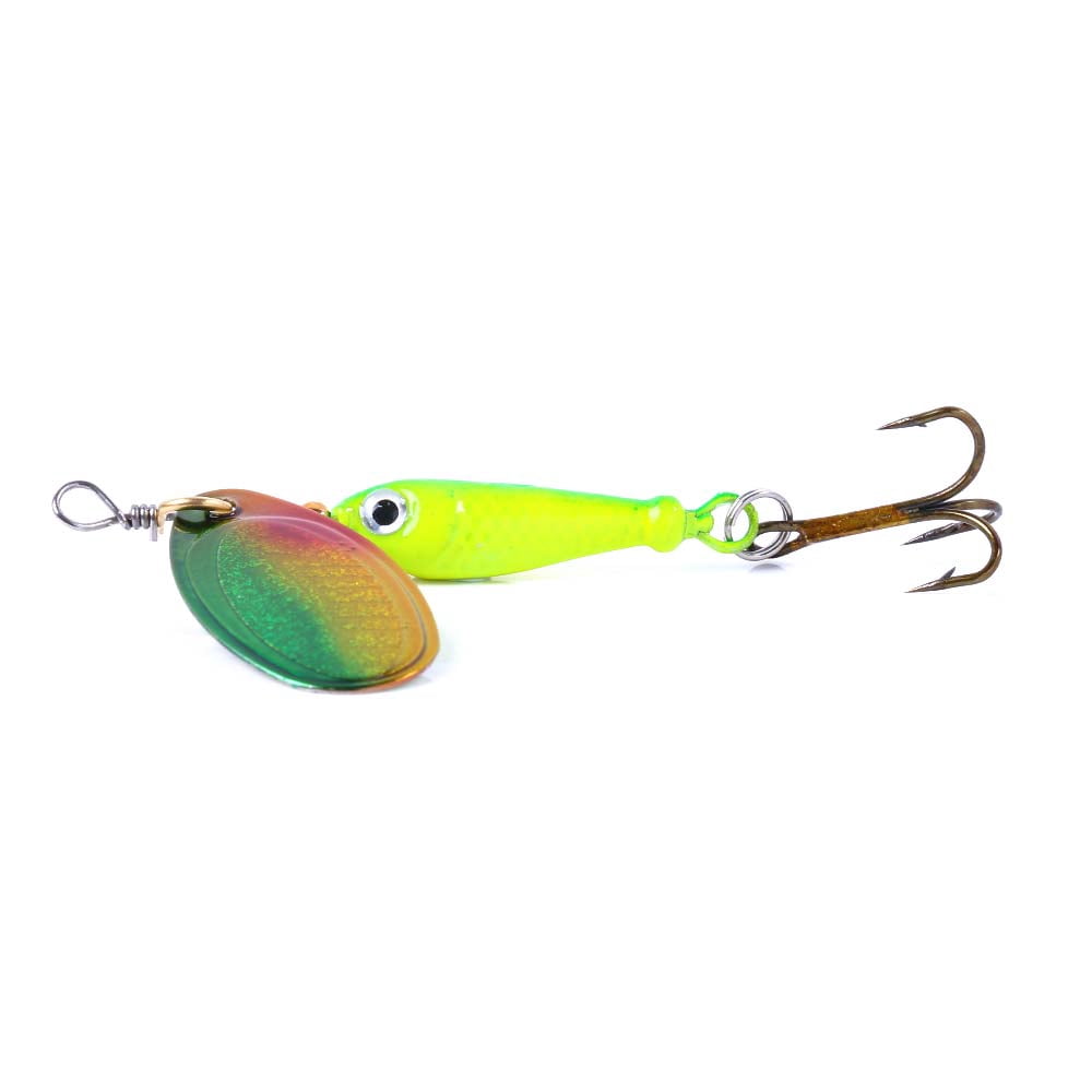 Fishing Lure Spinnerbaits, HENGJIA 10PCS Fishing Lures with Feathered Treble Hooks,Trout Bass Salmon Hard Metal Spinner Baits Kit Rooster Tail Fishing Lures Kits,1/3oz