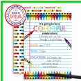 thumbnail image 4 of Vibrant Rainbow Crayon Birthday Party Invitations Set - 20 Fill-in Cards with Envelopes for Creative Celebrations and Fun-filled Events for Kids and Families, 4 of 5