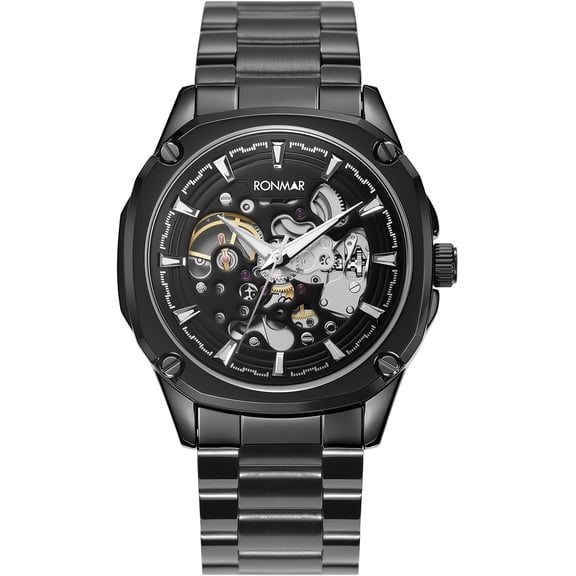 Men's Automatic Mechanical Watch Skeleton Waterproof Stainless Steel Mens Watches Fashion Analog Watch for Men