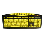 AbleNet Keys-U-See Large Print English USB Keyboard with Wireless Mouse Bundle, Black and Yellow (CD1542)