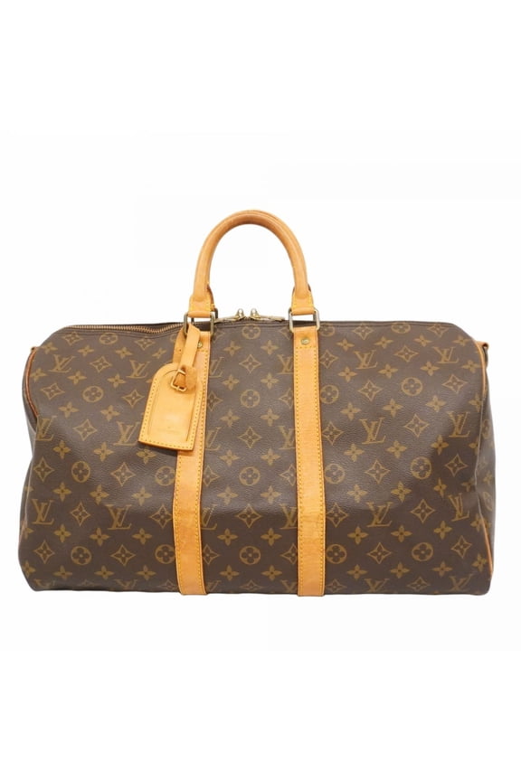 Pre-Owned Louis Vuitton Monogram Keepall Bandouliere 45 Boston Bag M41418 Brown Men's/Women's