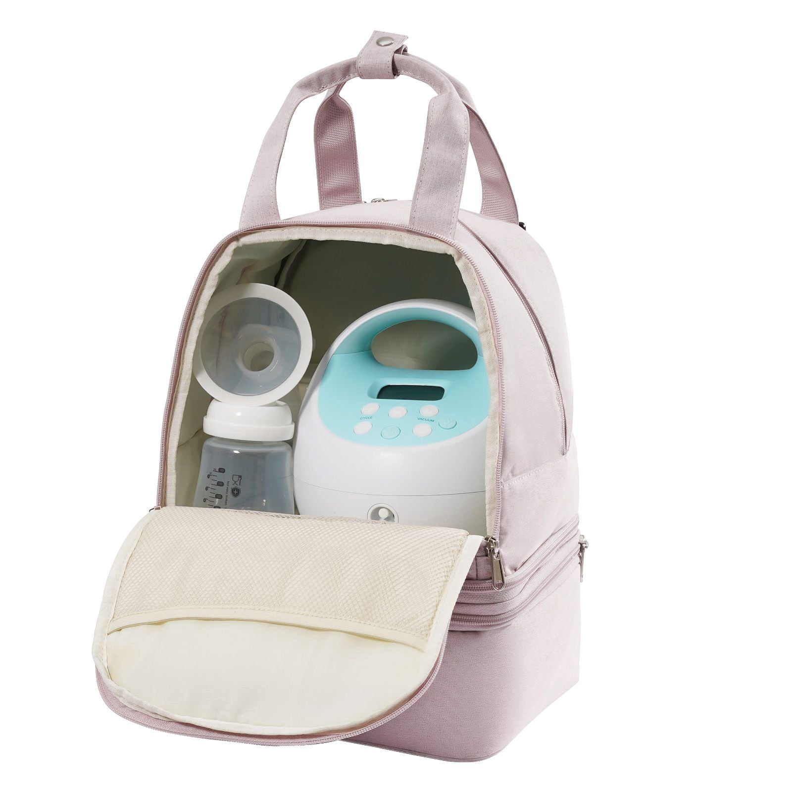 Light pink convenient breast pump backpack with ice pack, suitable for S1/S2 breast milk storage accessories, work travel home