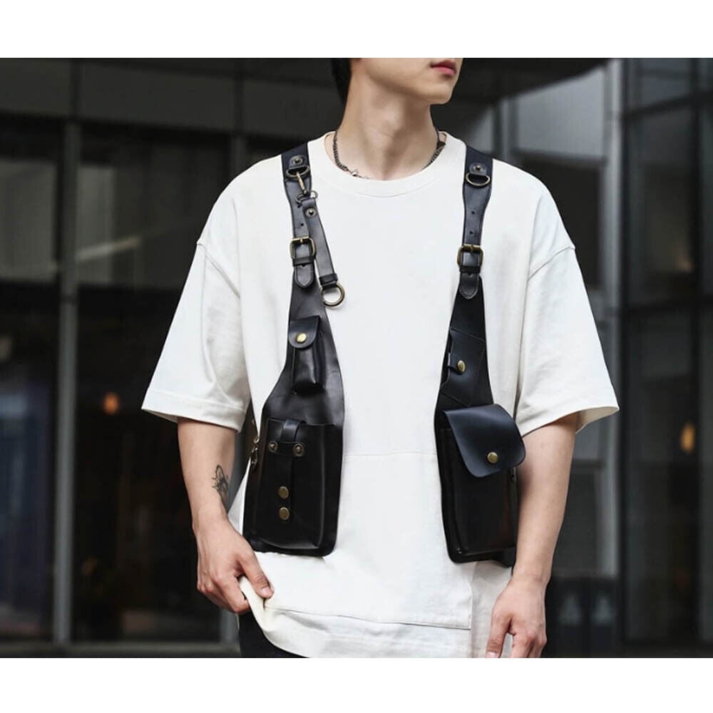 Adjustable Anti Theft Underarm Shoulder Bag PU Leather Wallet Holster Bag Black Walmart