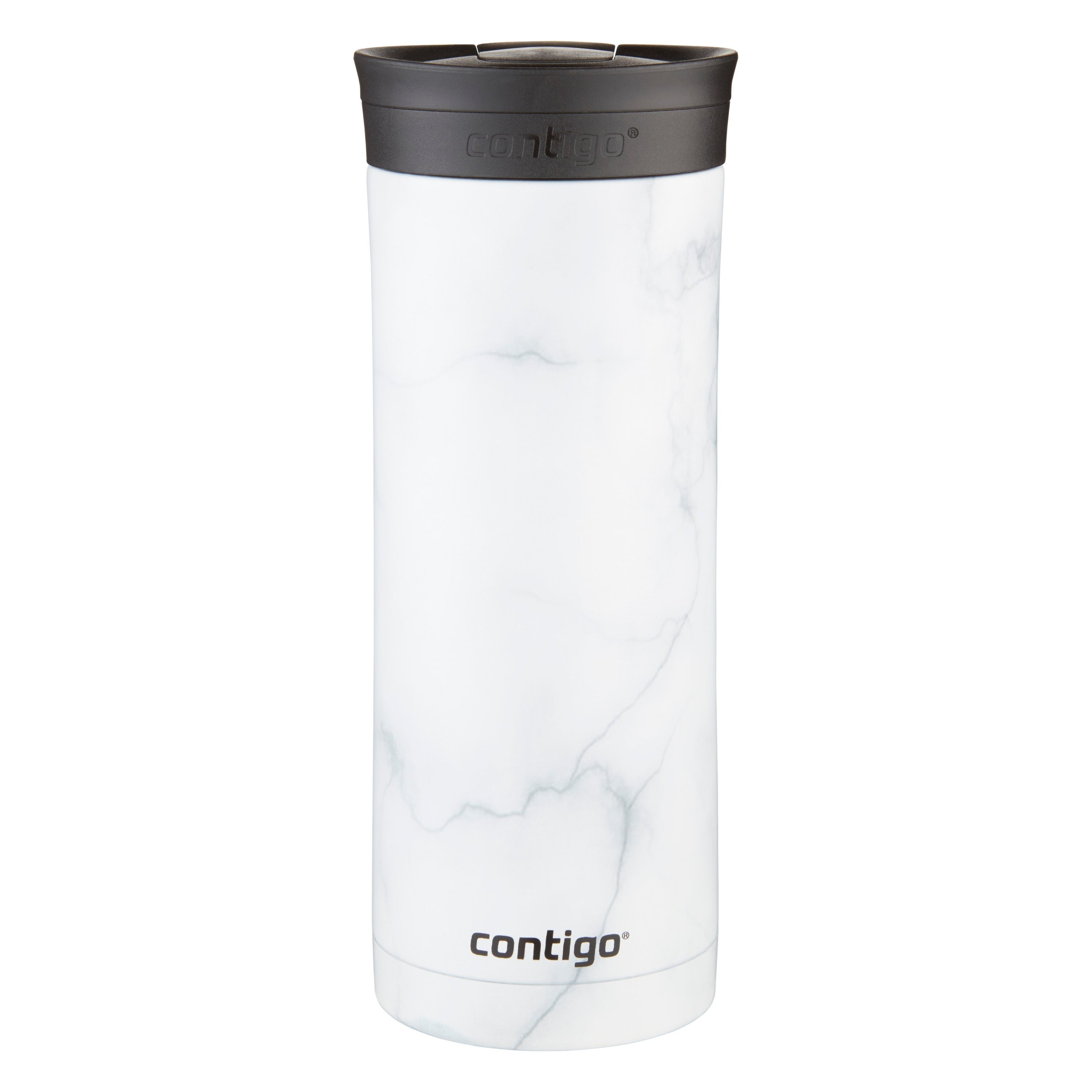 Tasse de voyage isotherme Contigo Huron 2.0 Couture, acier inoxydable, 591 mL (20 oz), couvercle SNAPSEAL, marbre blanc