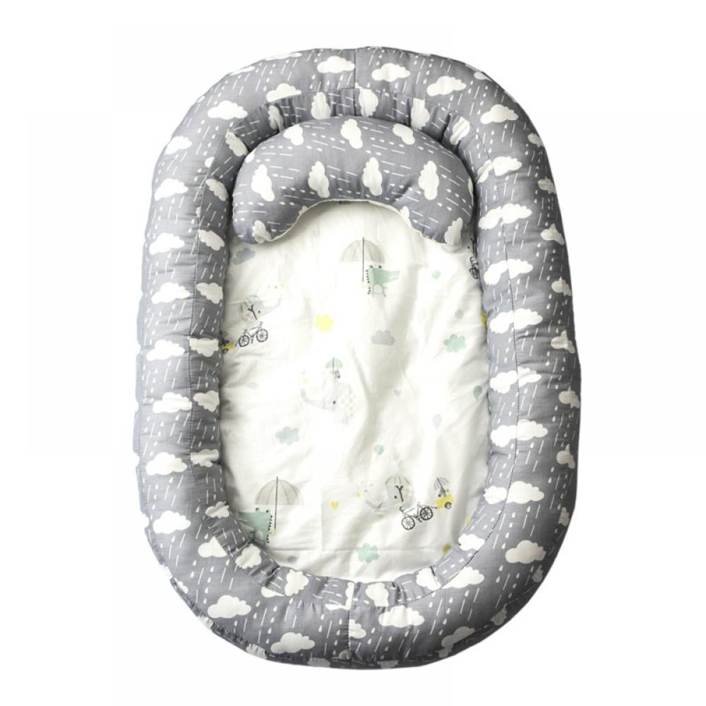 Magazine Baby Bassinet for Bed ,Portable Baby Cotton Lounger for Newborn Crib Breathable and Sleep Nest with Pillow