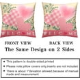 thumbnail image 5 of Valentine Day Pillow Covers 18x18 Set of 2 Valentines Day Pink Heart Throw Pillow Covers Pink Hearts with Eucalyptus Decoarative Pillow Case Cushion Case for Couch Sofa, 5 of 6