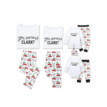 

Peyakidsaa Christmas Matching Family Pajamas Set Cartoon Cute Patterns Family Long Sleepwear Nightwear