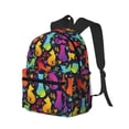 thumbnail image 2 of Haiem Colorful Cats Lightweight Backpack for School, Classic Basic Water Resistant Casual Daypack for Travel with Bottle Side Pockets, 2 of 8