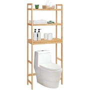 Songmics Over-The-Toilet 10.2"W x 24.8"D x 64.2"H 3-Shelf Bath Shelves, Natural