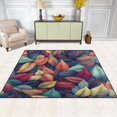 thumbnail image 2 of Yayeee Area Rugs for Living Room 5.2'x4' Non Slip Washable Bedroom Floor Carpet, Blue Vibrant Leaves Pattern, 2 of 5