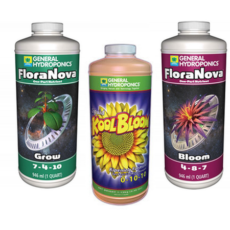 General Hydroponics FloraNova Bloom 1 qt, FloraNova Grow 1 qt, Liquid KoolBloom 1 qt