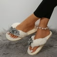 thumbnail image 4 of Lovskoo 2024 Fuzzy Slippers for Women Open Toe Warm Cute Plush Soft Soled Cotton Shoes House Slippers for Women Indoor White, 4 of 9