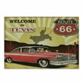 thumbnail image 1 of Vintage Cutting Board, Welcome to Texas Signboard Poster Cadillac Art Car Cowboys Town Rodeo Design, Decorative Tempered Glass Cutting and Serving Board, Small Size, Multicolor, by Ambesonne, 1 of 1