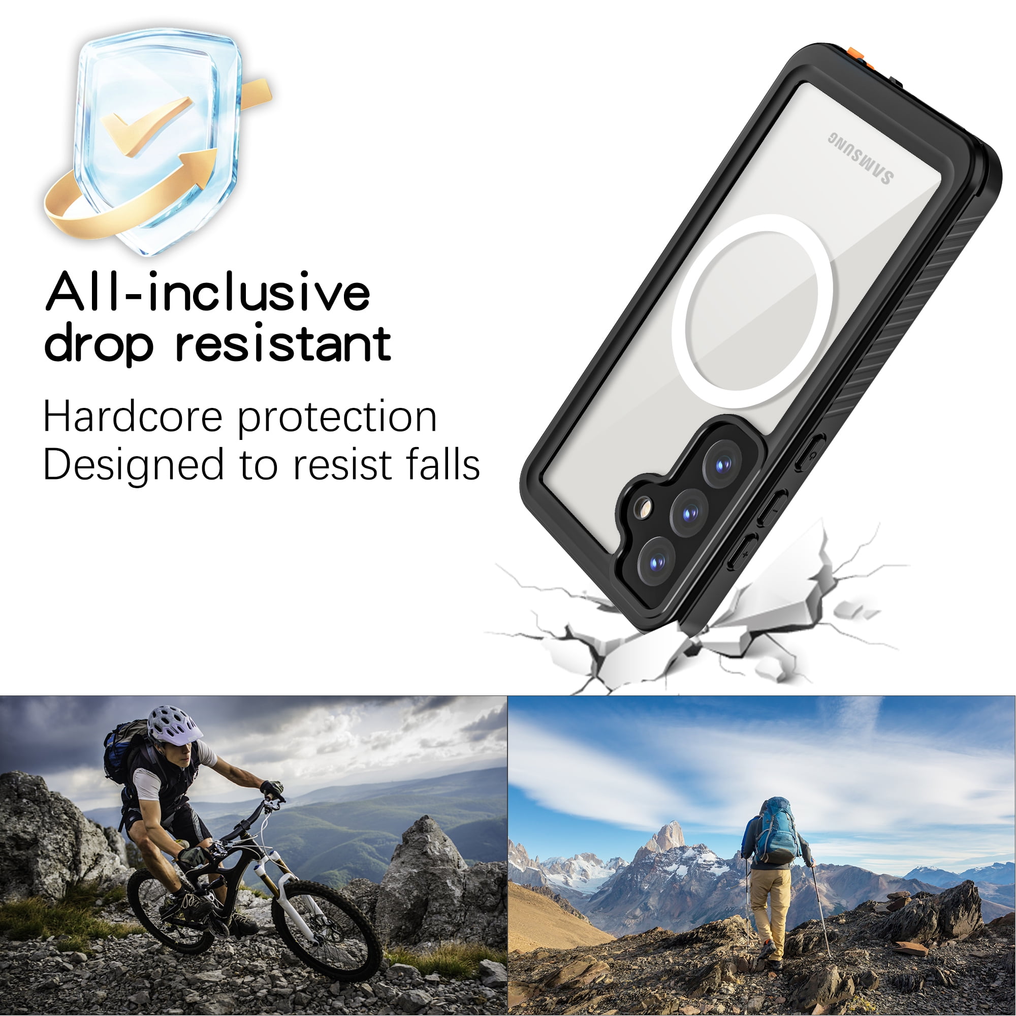 Casetego Magnetic Case for Samsung Galaxy S25,IP68 Waterproof Case,Built-in 9H Screen Protector & Camera Protector [Compatible with MagSafe] [Military Dustproof] Full Body Shockproof Phone Cover