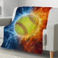 thumbnail image 2 of LHSHID Softball Gifts Blanket Cool Fire and Ice Softball Blanket Softball Gifts for Girls Softball Lovers Gifts Softball Team Gifts Girls Softball Gifts Softball Ideas 60x80in, 2 of 6