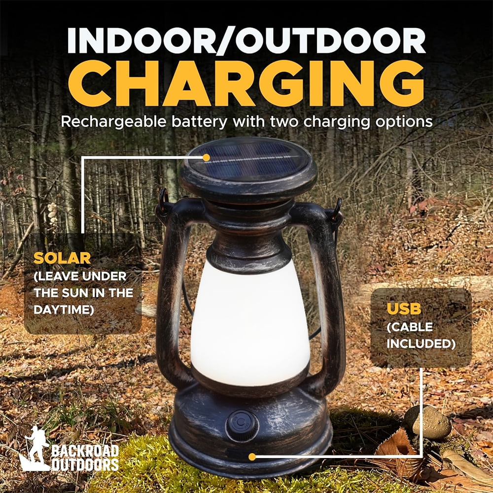 Eyotto Solar Camping Light, LED Camping Light Retro Design Solar Light, 1000LM Solar Lantern with 3 Modes 1200mAh Rechargeable Solar Camping Lantern