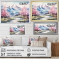 thumbnail image 5 of Designart "Sakura Summit Fog Pink Beauty in Japan's Mountains I" Extra Large Landscapes Framed Wall Art - Traditional Pink Japan Entryway Framed Wall Art Print, 5 of 7