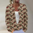thumbnail image 3 of Women's Funny Christmas Animal Floral Tree Knitted Cardigan Sweaters Long Sleeve Button Down Cardigan Holiday Gift, 3 of 5