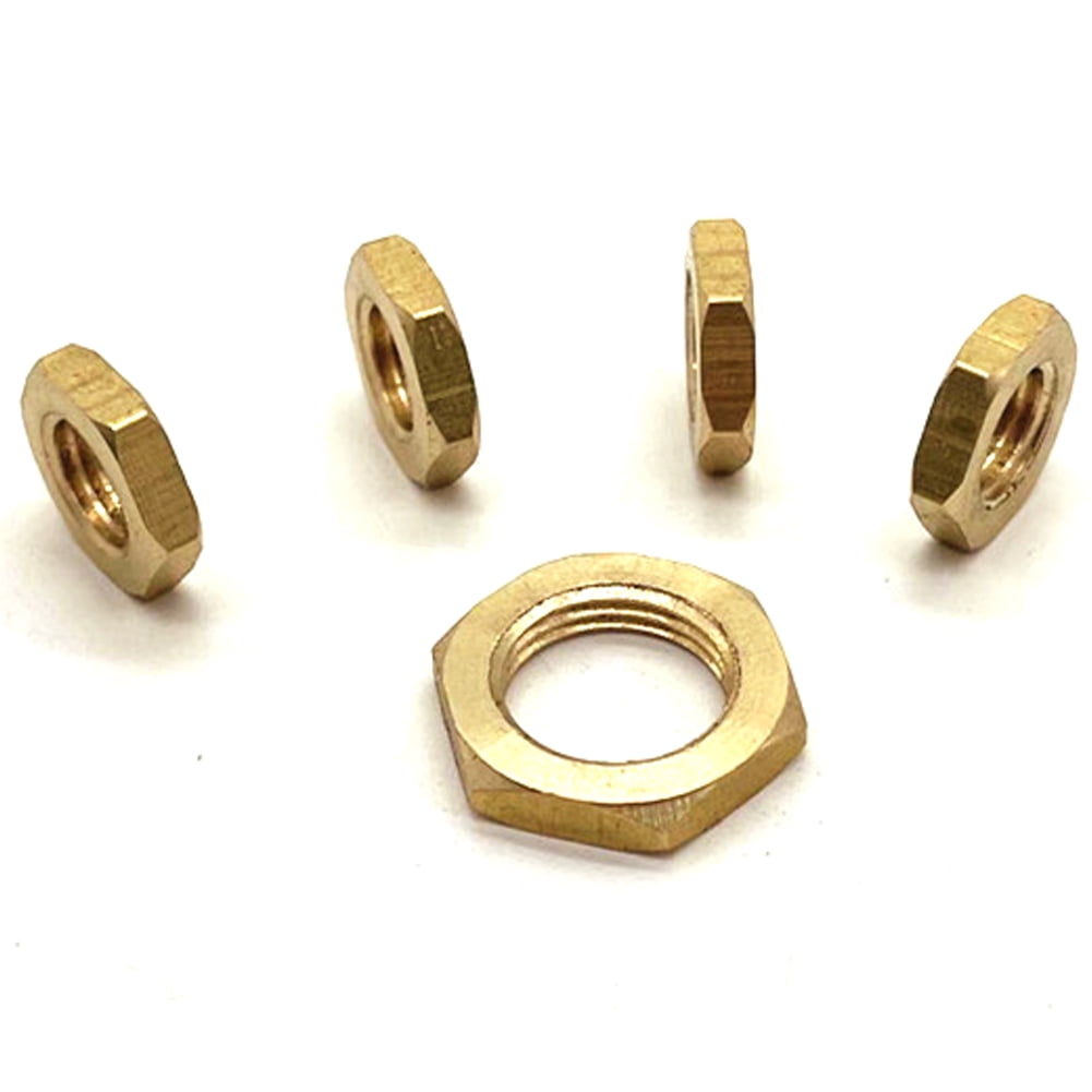 (10Pieces) Brass hexagonal thin nuts, M16x1.5x4mm