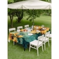 thumbnail image 5 of 60x120 Inch Outdoor Tablecloth with Umbrella Hole Zipper Rectangle Sunflower Butterfly Rectangular Tablecloths Outside Waterproof Retro Green Yellow Pastoral Floral Patio Table Cover for Picnic Party, 5 of 8