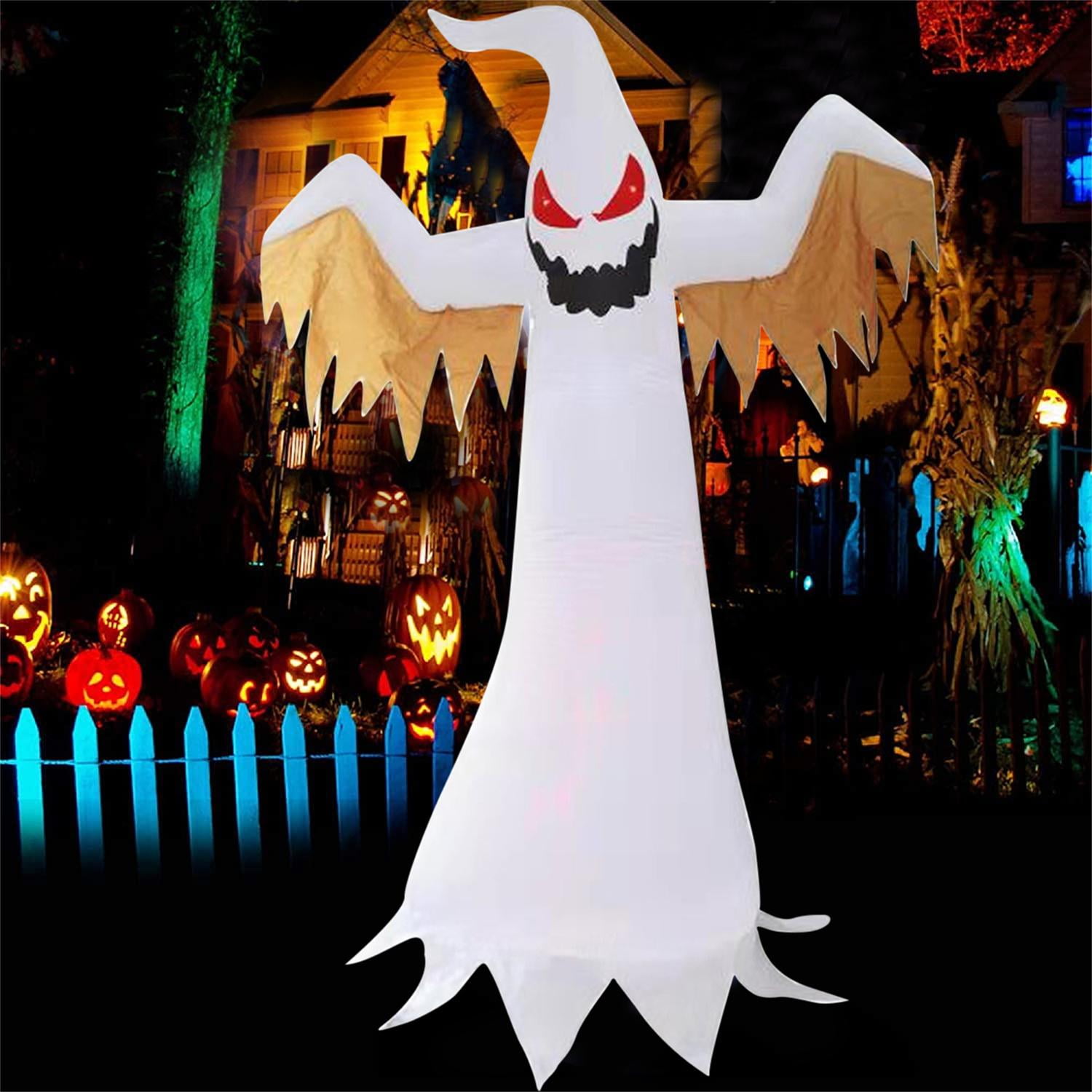 Halloween Decorations Outdoor Inflatables Red Eye Ghost with LED Fire ...
