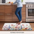 thumbnail image 5 of Pastoral Spring Floral Doormat Outdoor Entrance 18"x30", Elegant Summer Flower Botanical Absorb Moisture Dirt Door Mats, Non-Slip Rubber Backing Floor Mats Indoor, Low-Profile Front Door Rugs, 5 of 9