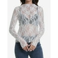 thumbnail image 3 of MINTREUS Lace Top with Long Sleeves Stand Collar Embroidered Floral Design Ideal for Parties and Clubs xs-xxl, 3 of 8