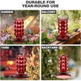 thumbnail image 6 of 25 Ounces Large Glass Hummingbird Feeders for Outdoors, Wild Bird Nectar Feeder with Perch & 5 Flower Feeding Ports Leak Proof Hanging for Garden Backyard Decor, Gifts for Women Mom, Red, 6 of 10