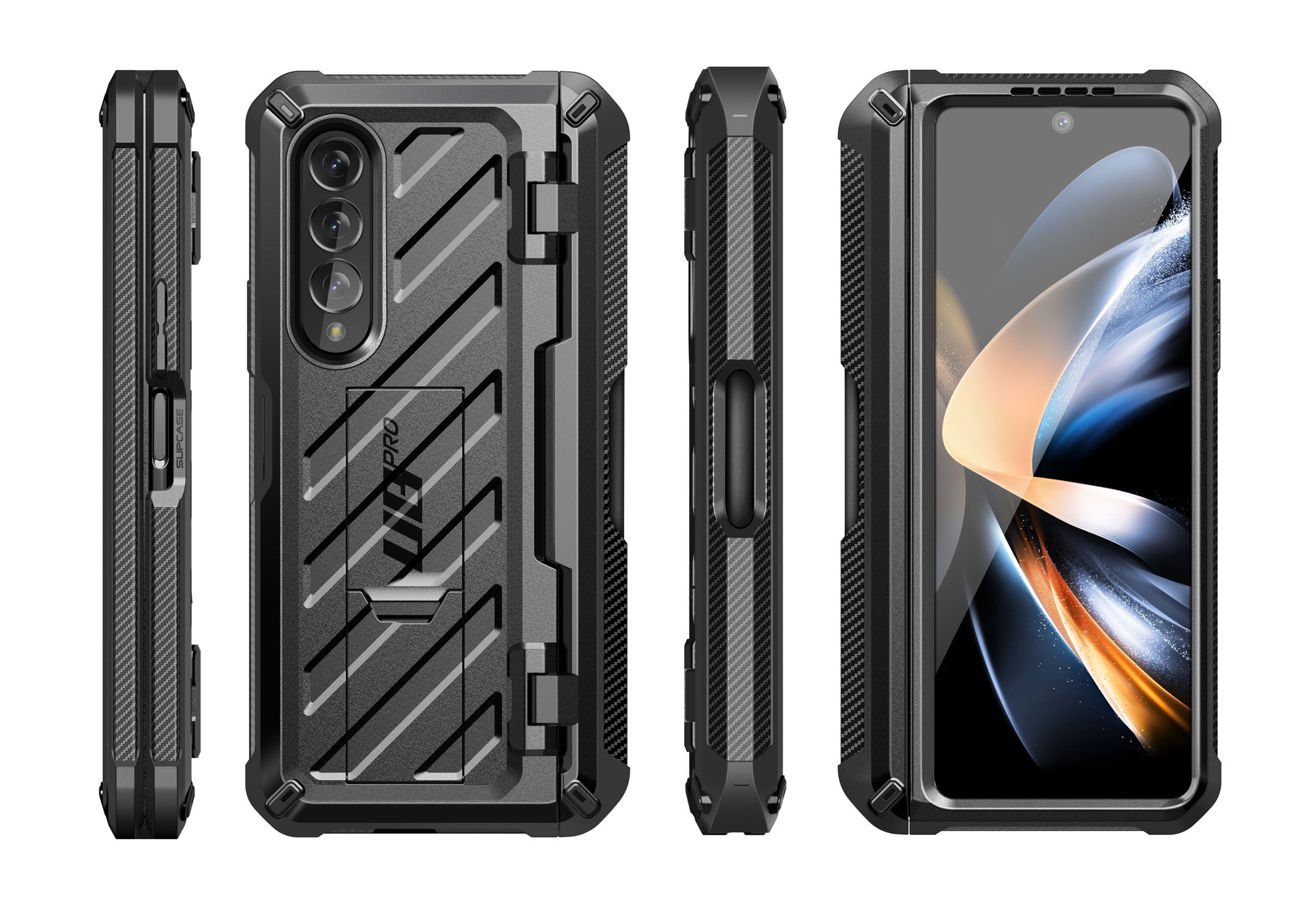 SupCase Unicorn Beetle Pro - Protective case for cell phone - rugged - with S-Pen holder - thermoplastic polyurethane (TPU) - black - for Samsung Galaxy Z Fold4