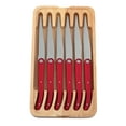thumbnail image 6 of Laguiole Sens 6-Piece Steak Knife Set - Red handle, 6 of 6