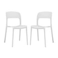 thumbnail image 1 of Modern Contemporary Urban Design Outdoor Kitchen Room Dining Chair Set ( Set of Two), White, Plastic, 1 of 4