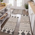 thumbnail image 2 of Boho Black and White Tribal Ethnic Pattern Kitchen Rugs Sets Of 3,Kitchen Runner Rugs Non Skid Washable,Decorative Kitchen Floor Mats for Kitchen,Sink,Laundry,17"x30"+ 17"x47" + 17"x59", 2 of 6