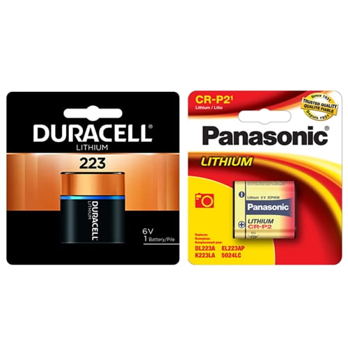 3-Pack Duracell + 3-Pack Panasonic CRP2/223 Photo Lithium Batteries (6 Total)