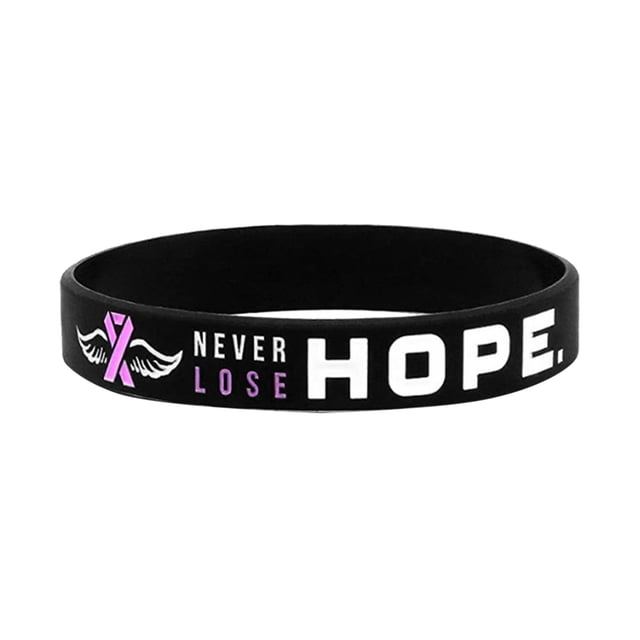 Breast Cancer Awareness Pink Ribbon Silicone Bracelet Wrist Band