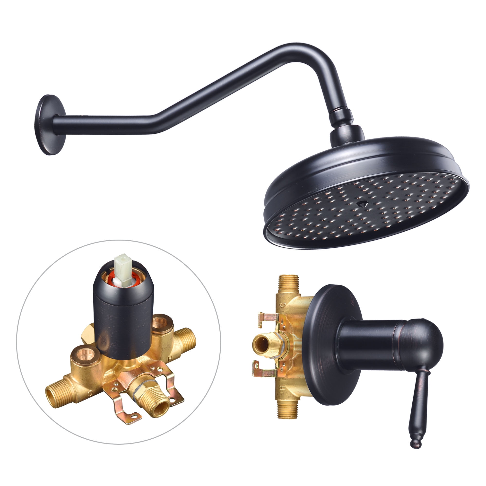 Aquaterior 8" Wall Mounted Rain Shower Head Rainfall Faucet Bathroom Lavatory Home CUPC Matte
