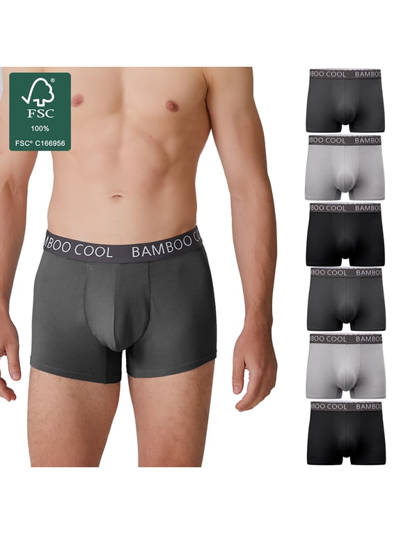 Men's Underwear Soft Breathable Boxer Briefs for MenBamboo Viscose Underwear Trunks,S-XXXL,6-pack