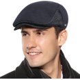 thumbnail image 1 of HSHDLDF Casquette Homme Newboy Hiver Coton Bonnet Bonnet Bonnet Plat, 1 of 7
