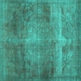 thumbnail image 1 of Ahgly Company Machine Washable Indoor Square Abstract Turquoise Blue Contemporary Area Rugs, 4' Square, 1 of 4