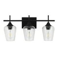 thumbnail image 2 of MLiAN 21 in. 3-Light Matt Black Vanity Light with Glass Shade, 2 of 5