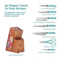 thumbnail image 3 of Breezy Blossoms 11-Piece Stainless Steel Knife Block Set, Teal, 3 of 4