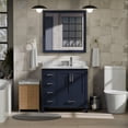 thumbnail image 2 of Lexora Home Jacques 36" Carrara Marble Top Single Vanity with Sink in Navy Blue, 2 of 9