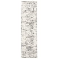 SAFAVIEH Classic Vintage Charlie Diamond Polyester Runner Rug, Beige/Black, 2'3" x 8'