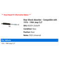 thumbnail image 2 of Rear Shock Absorber - Compatible with 1976 - 1984 Jeep CJ7 1977 1978 1979 1980 1981 1982 1983, 2 of 2