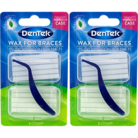 2 Pack - DenTek Wax For Braces 1 Each (Best Dental Wax For Braces)