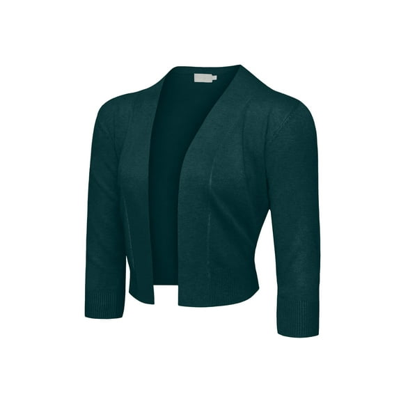 G-Style USA Women's 3/4 Sleeve Open Front Cropped Cardigan Sweater (S-XL)