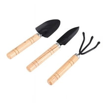 Set of 3 Mini Garden Tool Hand Planting Tools Small Shovel Rake Spade Wood Handle Pla xc1024