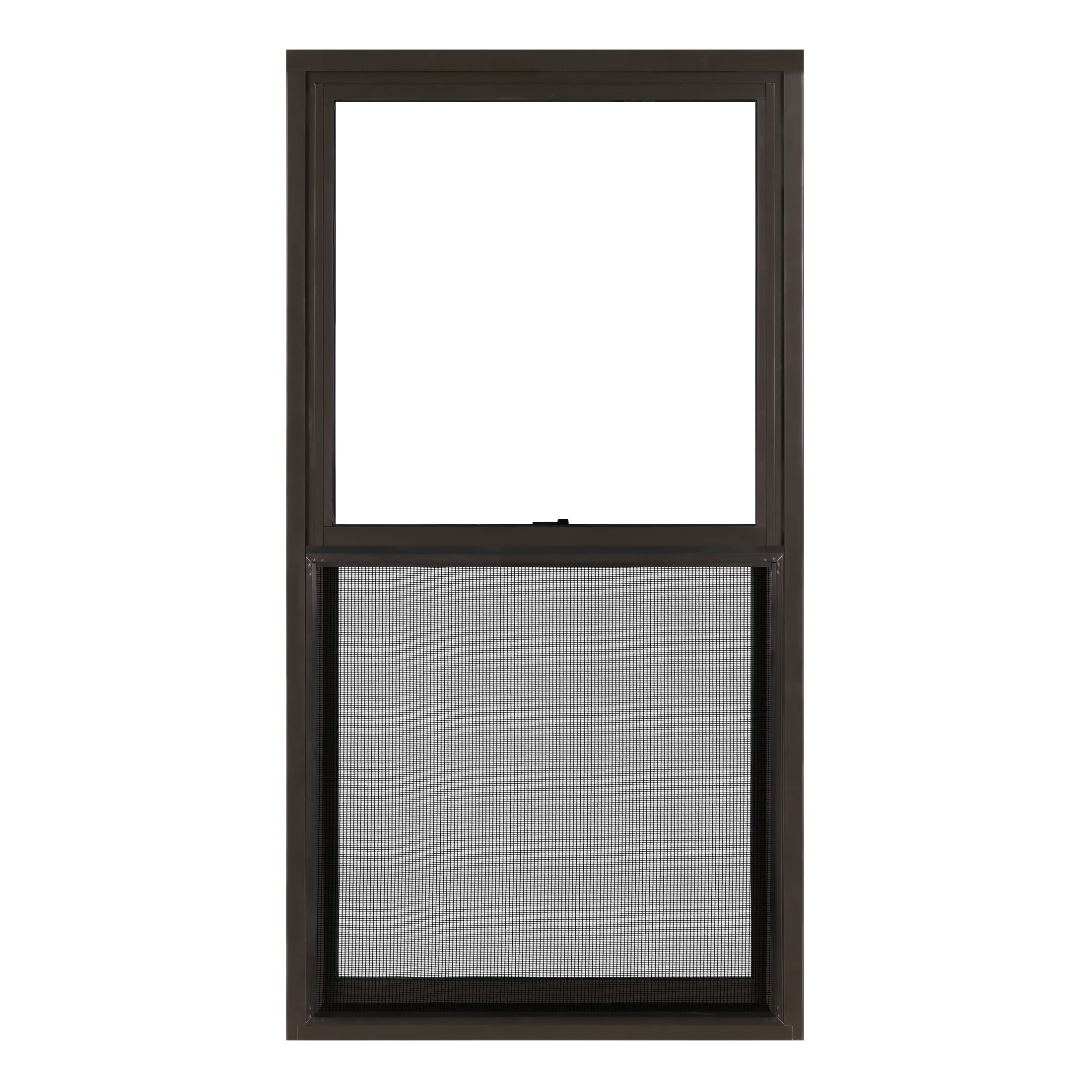32 in. x 60 in. Brown Aluminum Double Hung Double-Pane Insulated Window with Low-E Glass and Screen